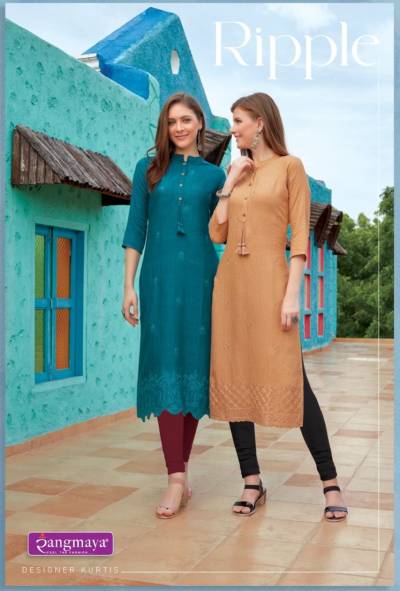 Ripple By Rangmaya Casual Wear Straight Kurti Collection